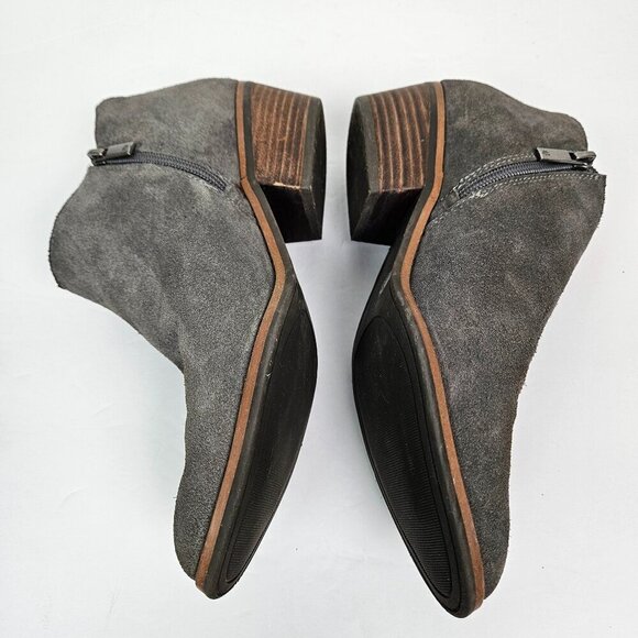Lucky Brand Frankela Gray Suede Ankle Boot 8 - Picture 5 of 12